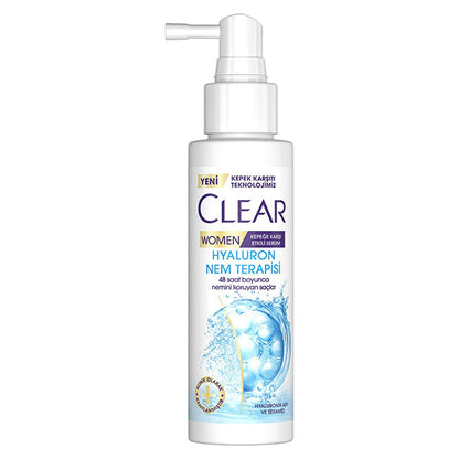 Hair Oil CLEAR Hyaluron Nem Terapisi serum bottle with pump white plastic bottle blue label on Tampa Home & Garden Store