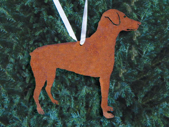 Doberman Pinscher Plant Stake, rusted metal silhouette, Rustica Ornamentals on Tampa Home & Garden Store