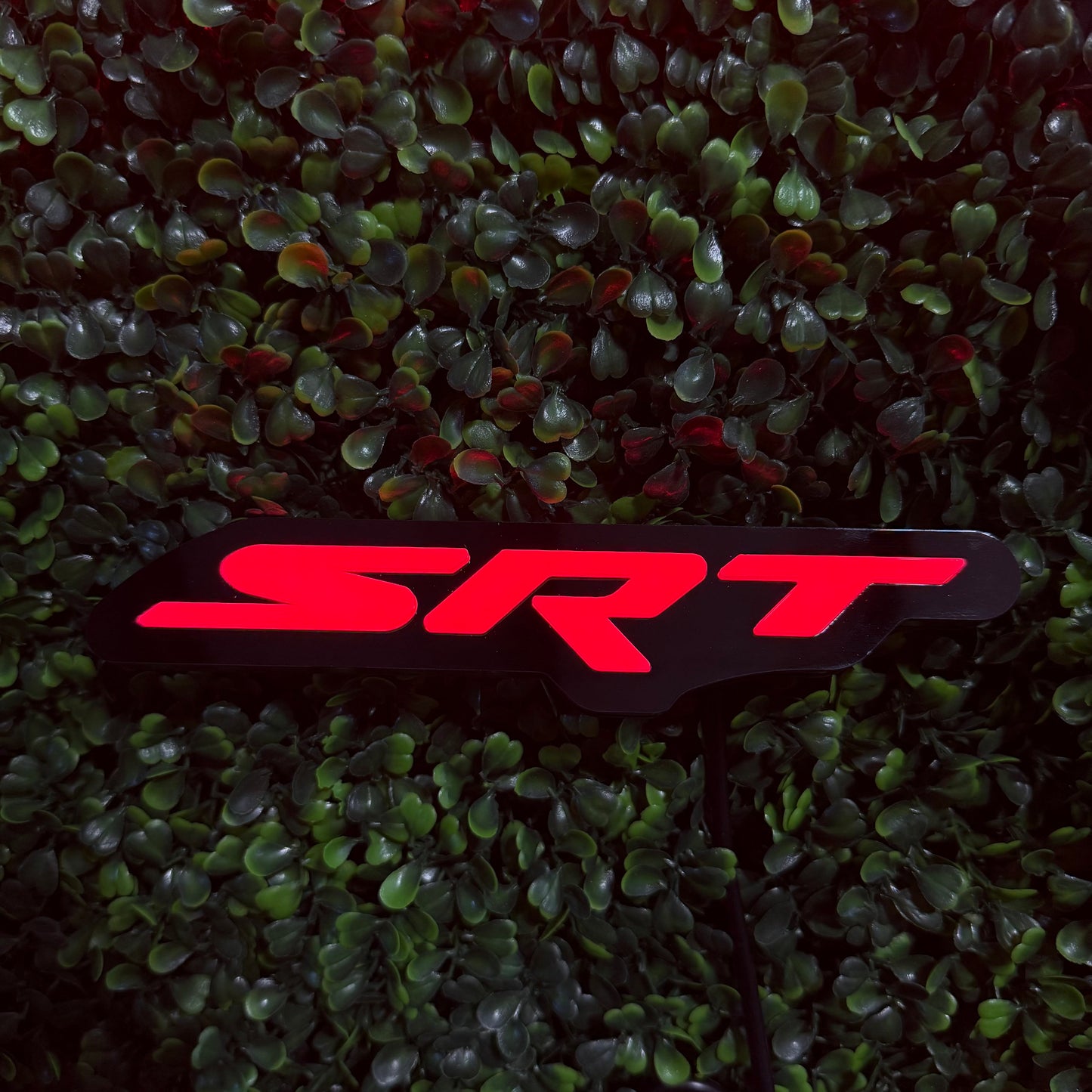 Dodge SRT RGBW Flow Series LED badge emblem by AutoLEDTech.com in red on Tampa Home & Garden Store