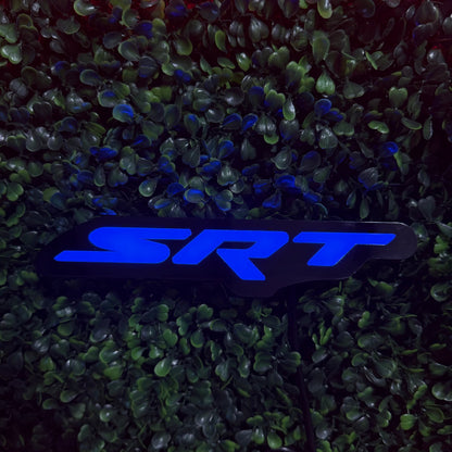 Dodge SRT RGBW Flow Series LED badge emblem in blue on black base on Tampa Home & Garden Store