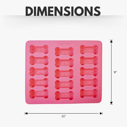 Bandeja de silicona 3 en 1 para golosinas caseras y saludables para perros, con forma de hueso, y mucho más.