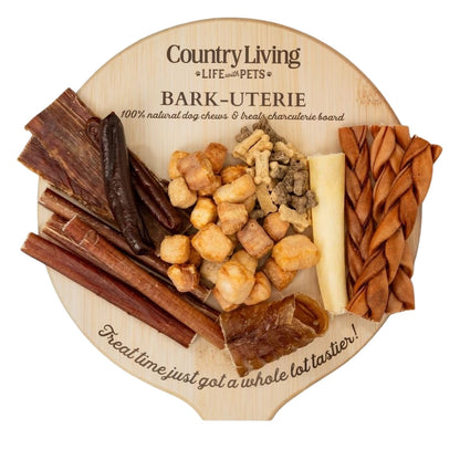 Plateau de friandises pour chiens Country Living Bark-Uterie – Assortiment de gâteries naturelles inspirées de la charcuterie | Ingrédient unique, riche en protéines, sans céréales | Pour toutes races et toutes tailles