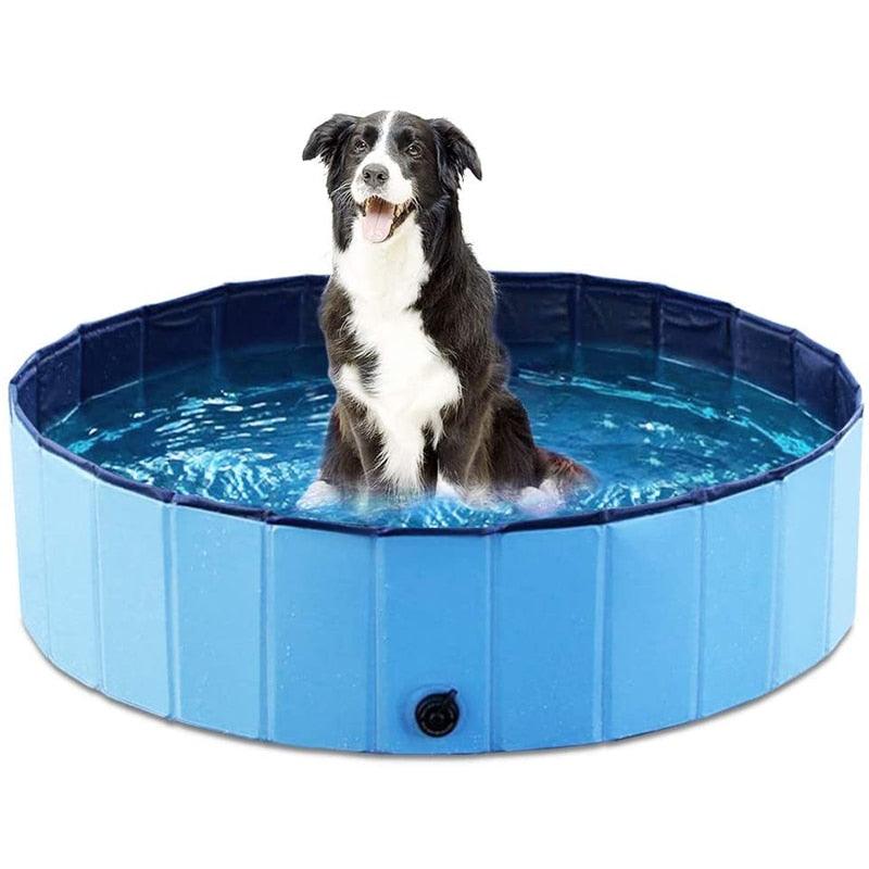 Stevvex foldable dog pool blue PVC pet swimming pool for dogs and cats on Tampa Home & Garden Store