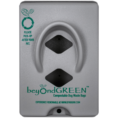 beyondGREEN Dog Waste Bag Dispenser – Wall & Pole Mount – Standard Roll Compatible, Front-Load