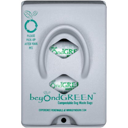 beyondGREEN Dog Waste Bag Dispenser – Wall & Pole Mount – Standard Roll Compatible, Front-Load