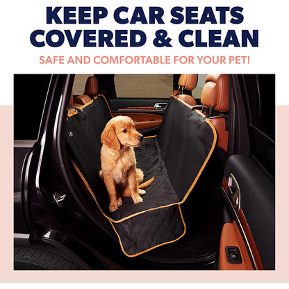 Dog rear seat cover hammock, waterproof, black with orange trim, DailySale on Tampa Home & Garden Store