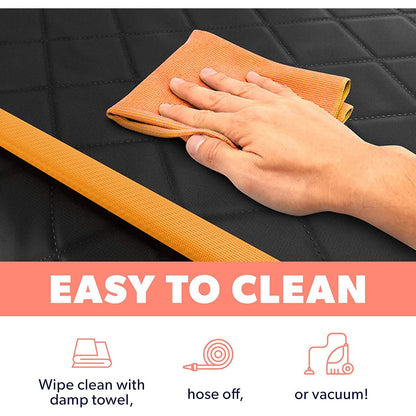 Dog rear seat cover protector waterproof hammock wiped with orange microfiber on car seat on Tampa Home & Garden Store