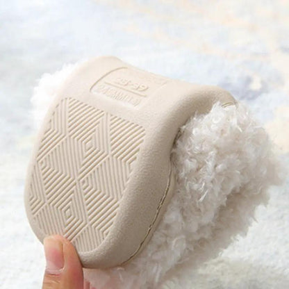 Dog Slippers Women Winter Plush Faux Fur Home