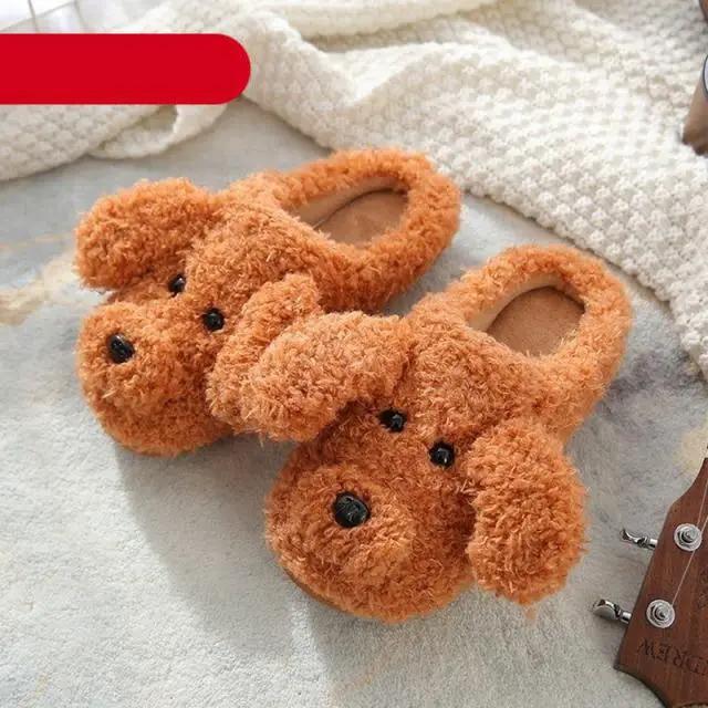Women Cozy Fur Slippers Memory Foam Cross Band