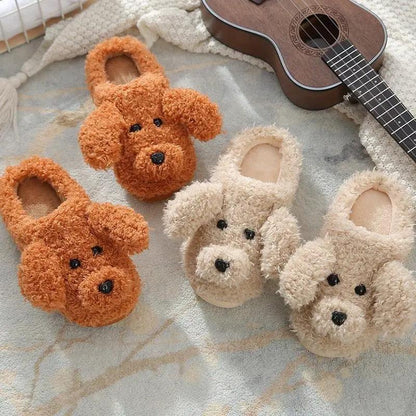 Women Cozy Fur Slippers Memory Foam Cross Band