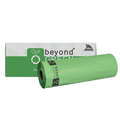 sacs à déjections canines beyondGREEN – Format vrac – 200 sacs en rouleau avec mandrin – Fabriqués aux États-Unis, anti-fuites, rouleaux pliés
