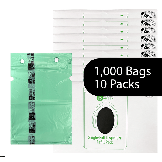 beyondGREEN Dog Waste Bags – Single-Pull Dispenser Refill Pack – Made in USA, Leak-Resistant, One-At-A-Time Dispensing (100 Bags per Pack) - Tampa Home & Garden Store