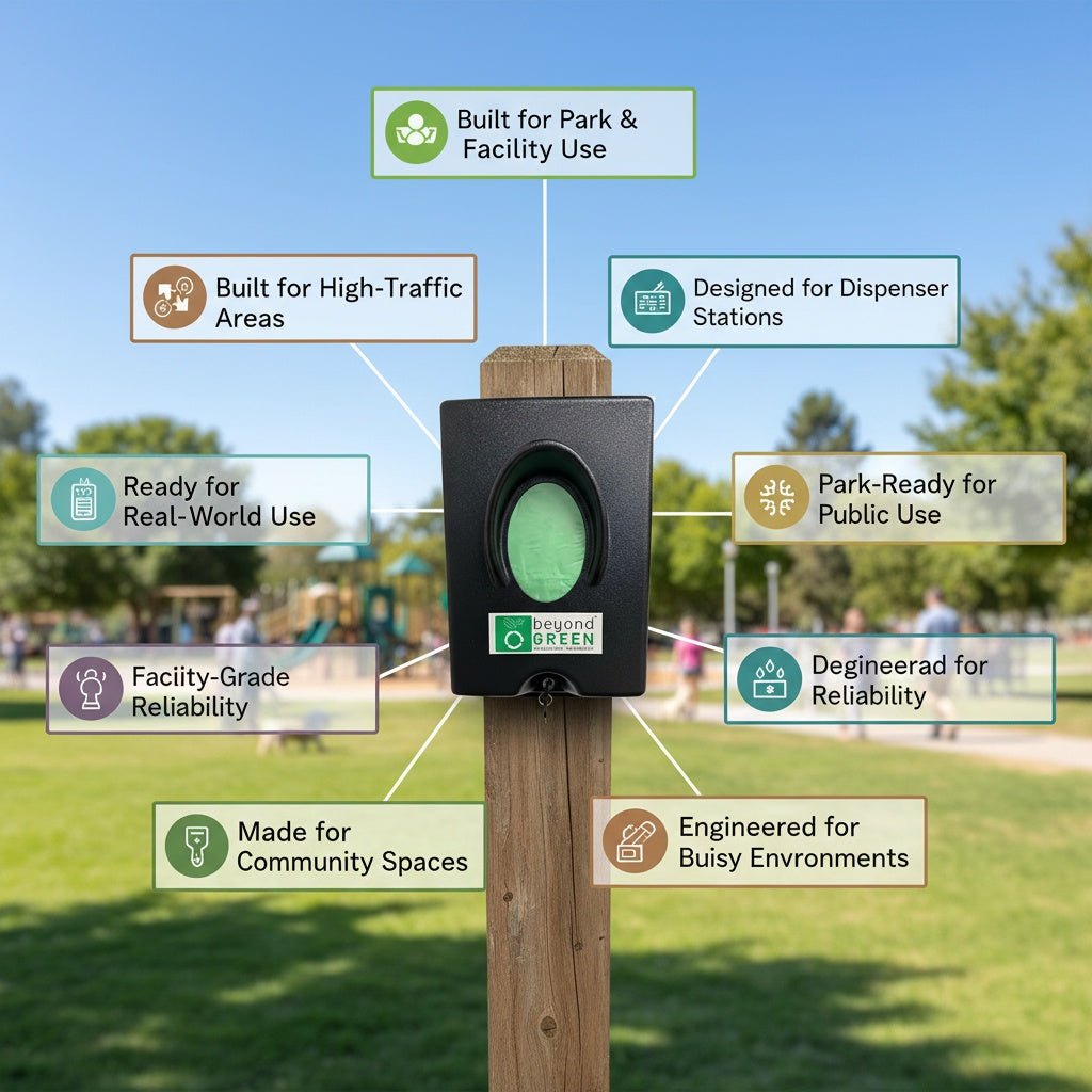 Sacs à déjections canines beyondGREEN – Recharge pour distributeur à distribution individuelle – Fabriqué aux États-Unis, anti-fuites, distribution un à un (100 sacs par paquet)