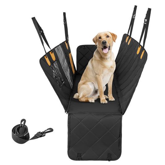 Dog Car Seat Cover Protector for Back Seat with Mesh Windows-Black - Tampa Home & Garden Store