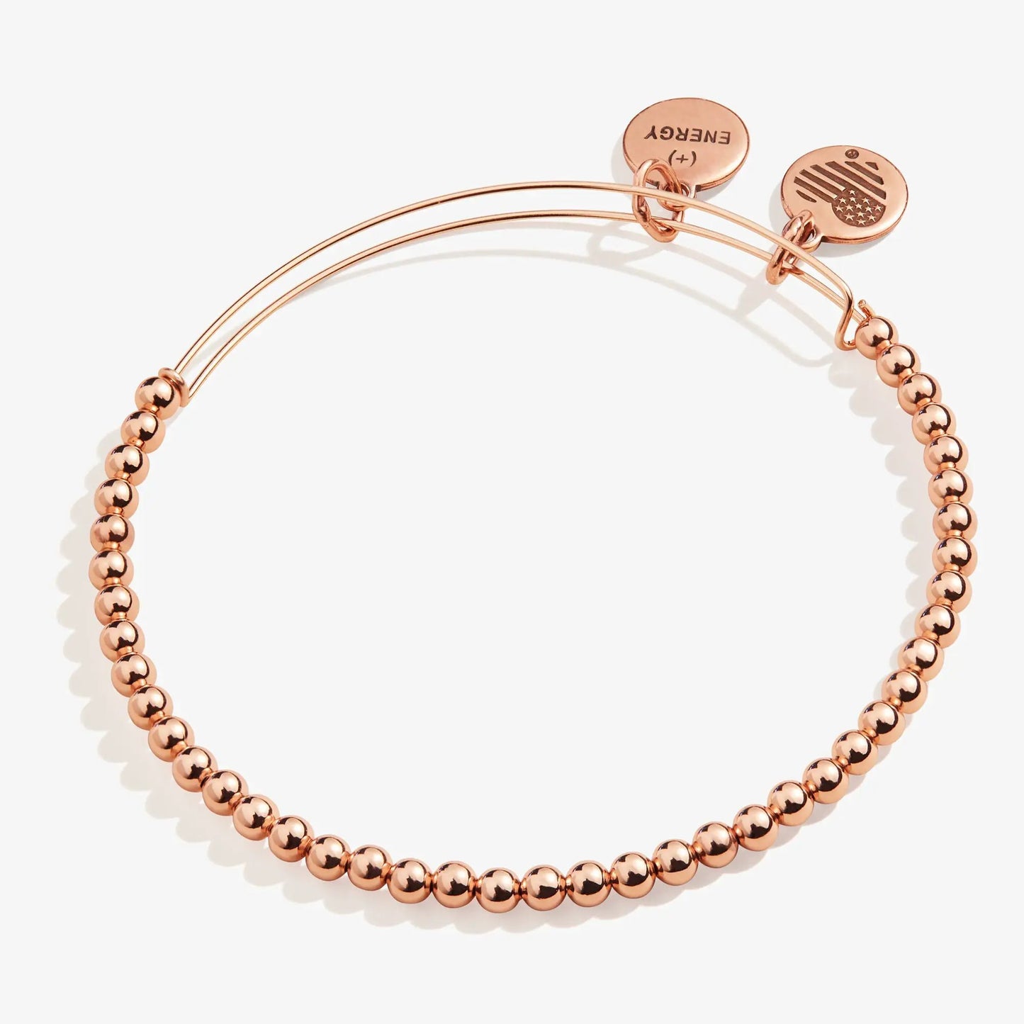Dot Beaded Bracelet by ALEX AND ANI in rose gold tone with round beads and energy discs on Tampa Home & Garden Store