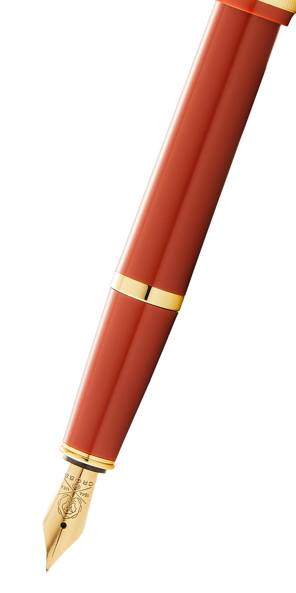 Bailey Light Amber Resin Fountain Pen with gold-tone trim and extra-fine nib by A.T. Cross on Tampa Home & Garden Store