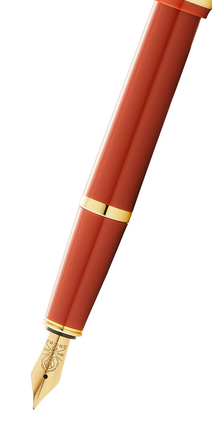 Bailey Light Polished Amber Resin Fountain Pen with gold-tone trim and fine nib by A.T. Cross on Tampa Home & Garden Store