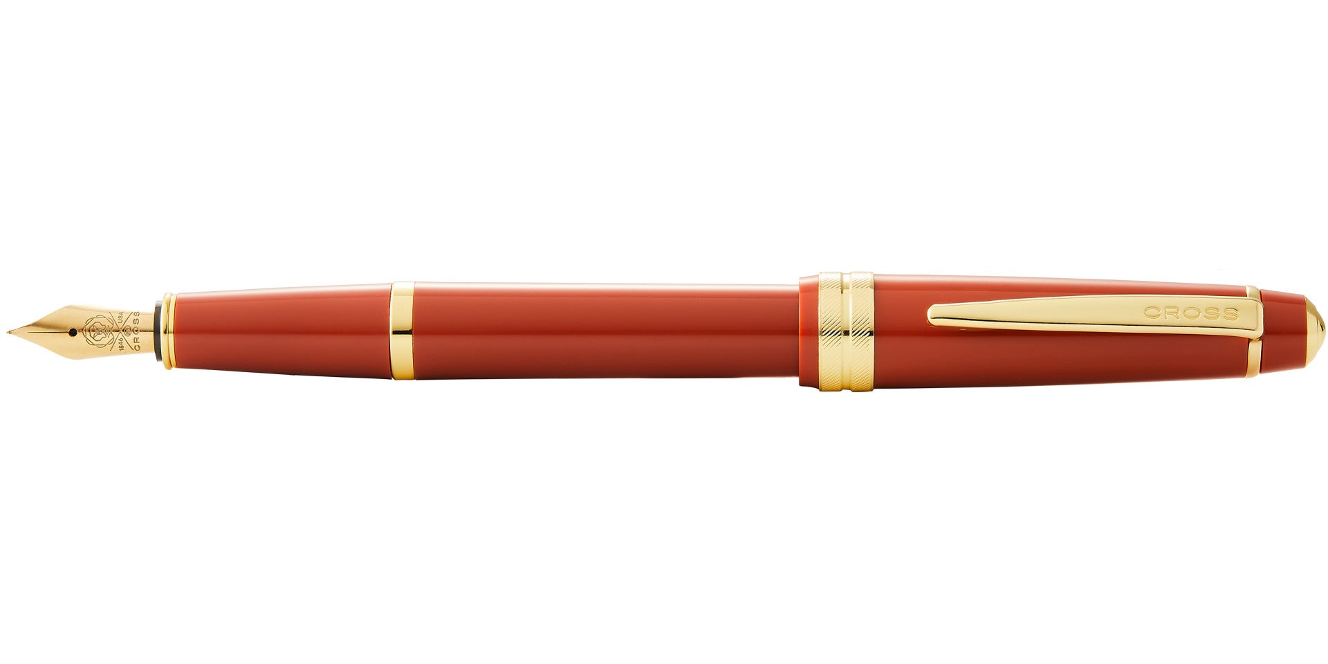 Bailey Light Amber Resin Fountain Pen with gold tone trim, extra fine nib by A.T. Cross on Tampa Home & Garden Store
