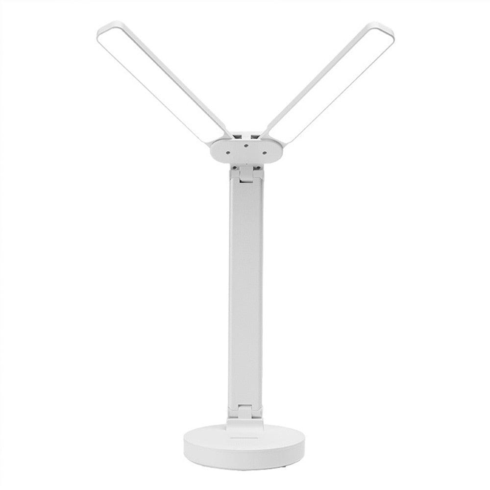 Double lamp cap LED foldable reading lamp desk lamp white finish Stevvex ST125151AYL on Tampa Home & Garden Store