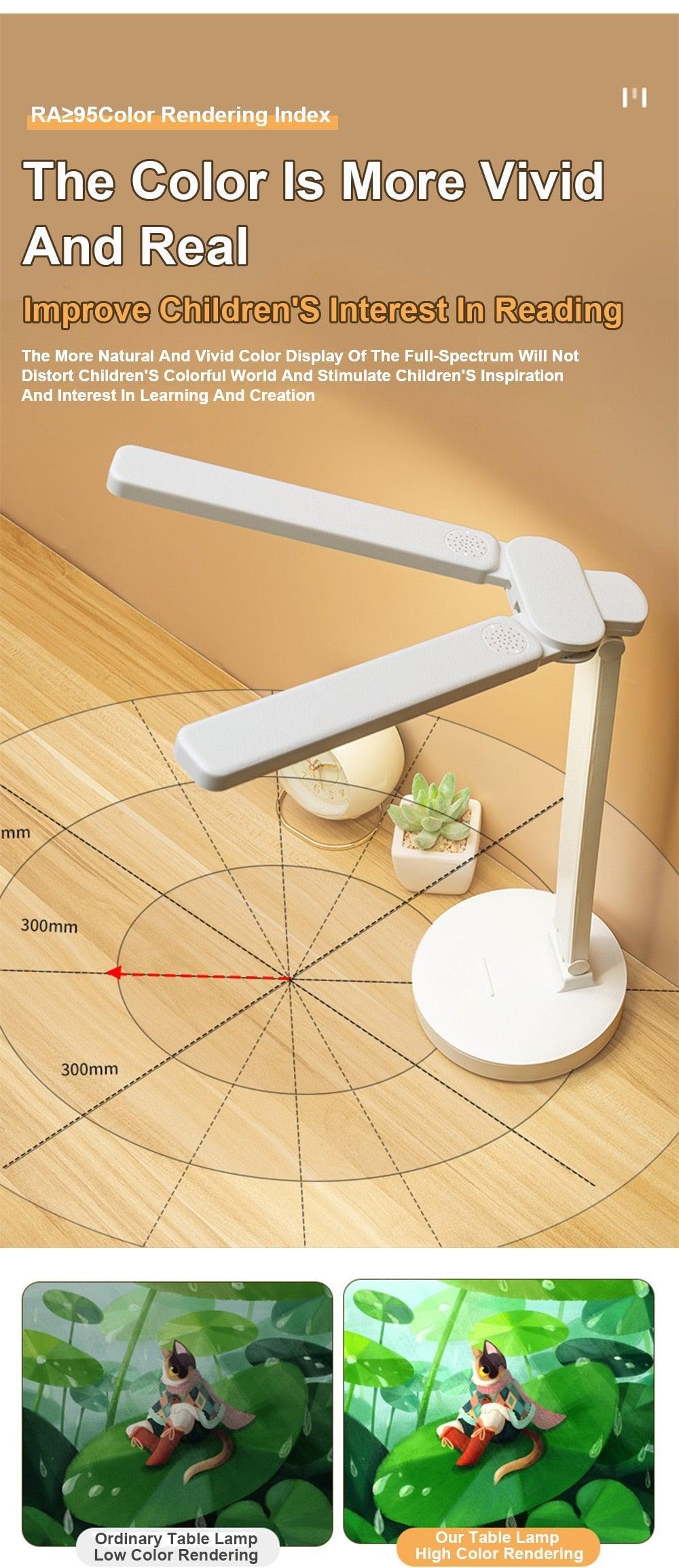 Stevvex ST125151AYL double LED foldable desk lamp with phone bracket white adjustable arms on Tampa Home & Garden Store