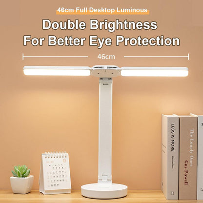 Stevvex desk lamp dual LED bars, foldable reading light with white base on Tampa Home & Garden Store