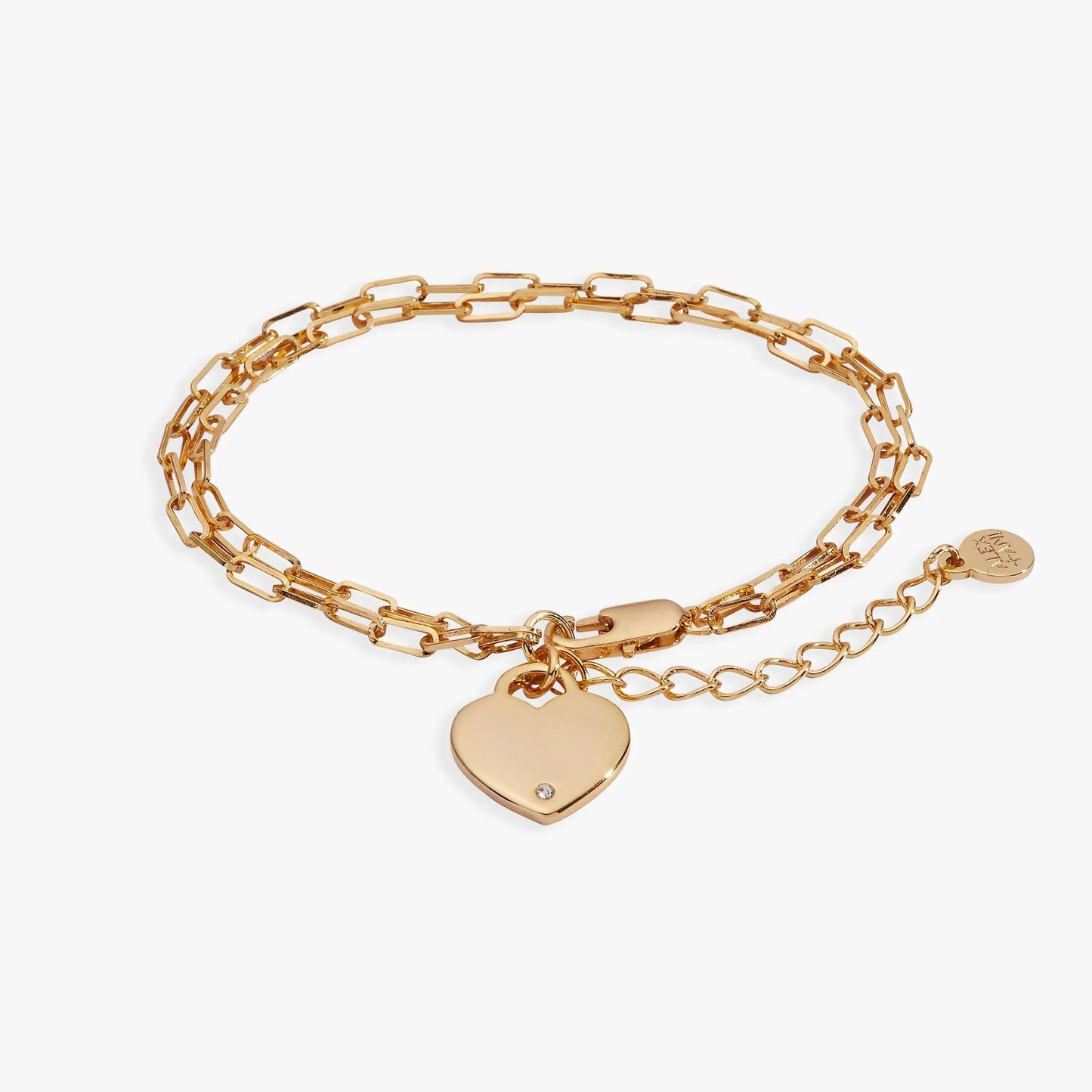 Heart Charm Double Paperclip Chain Bracelet by Alex and Ani, rose-gold tone with heart pendant on Tampa Home & Garden Store