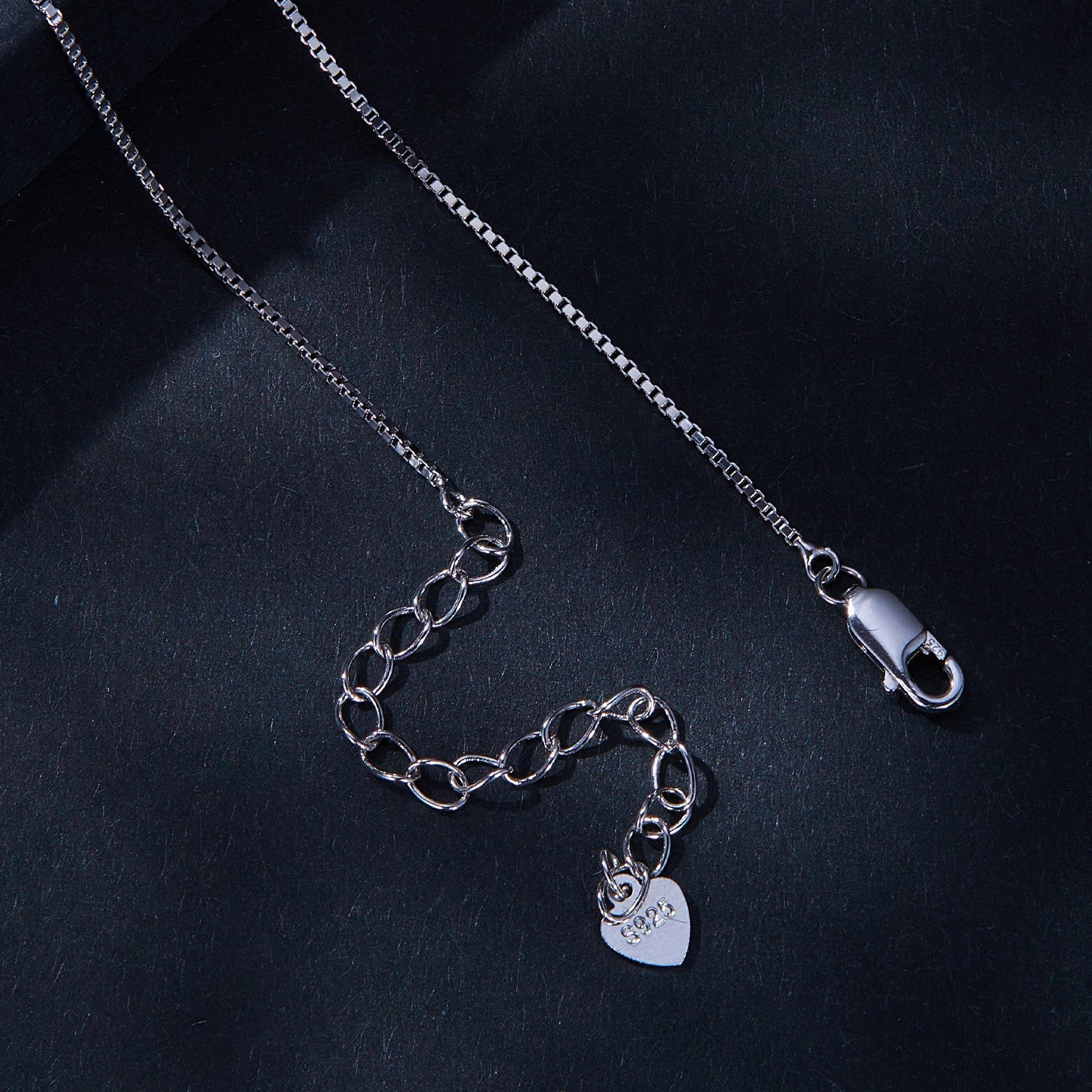 925 Sterling Silver Necklace with 1 Carat Moissanite, lobster clasp, heart charm on Tampa Home & Garden Store
