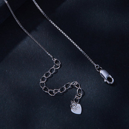925 Sterling Silver Necklace with 1 Carat Moissanite, lobster clasp, heart charm on Tampa Home & Garden Store