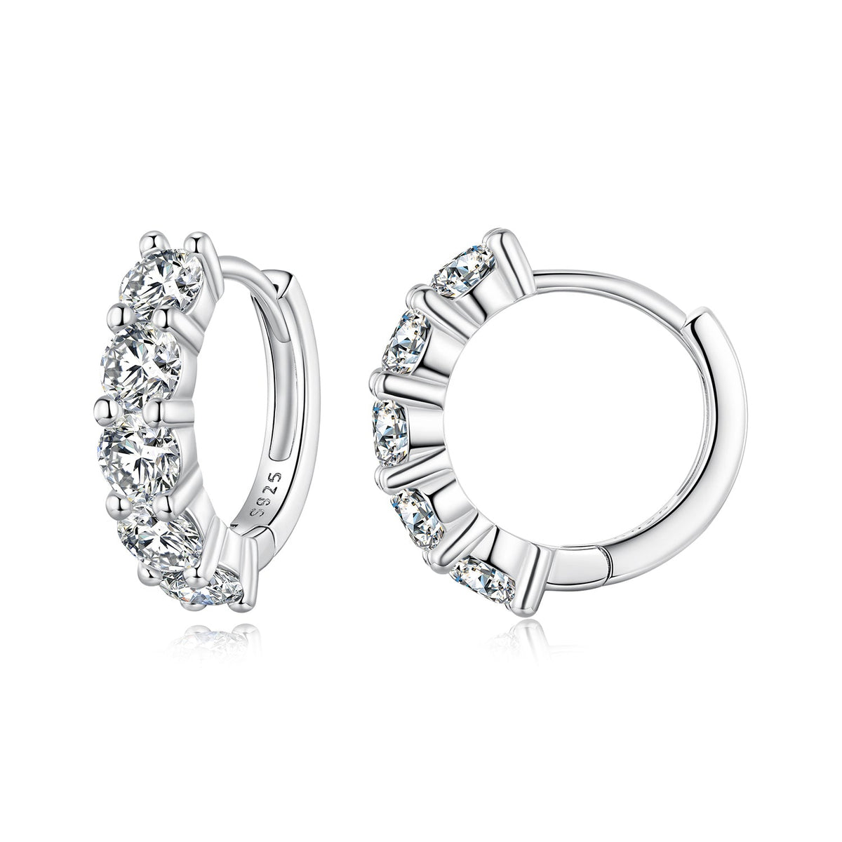 Earrings 925 Sterling Silver Moissanite, 0.20ct, hoop, Bids.com on Tampa Home & Garden Store