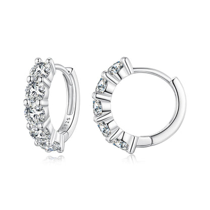 Earrings 925 Sterling Silver Moissanite, 0.20ct, hoop, Bids.com on Tampa Home & Garden Store