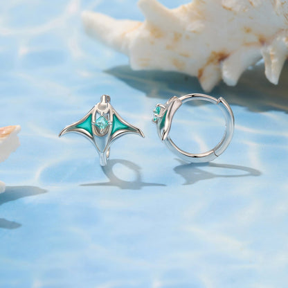 Sterling silver earrings with turquoise enamel and blue-green glass on Tampa Home & Garden Store