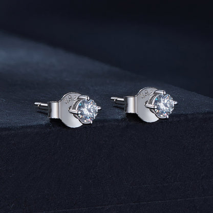 Bids.com S925 Sterling Silver 3mm Moissanite Stud Earrings, pair on Tampa Home & Garden Store