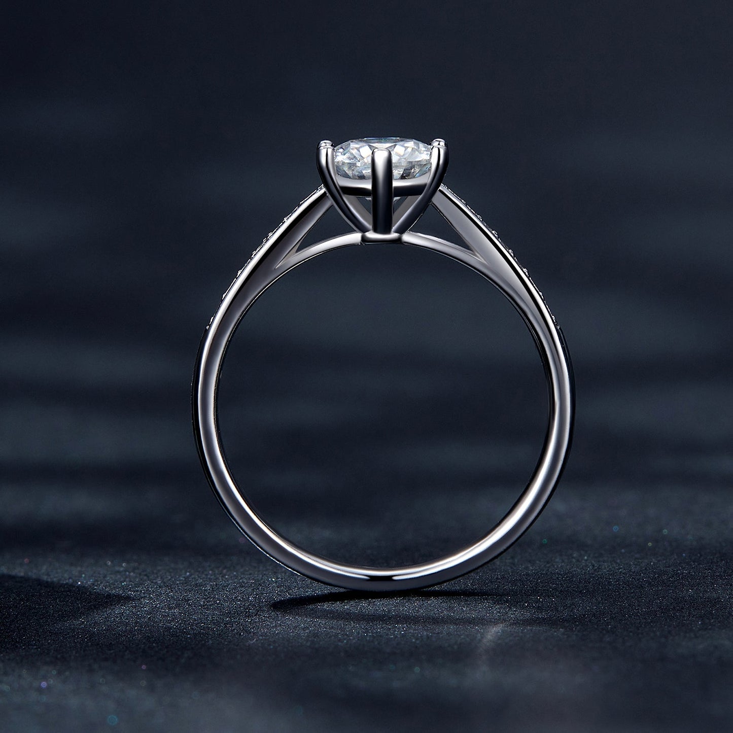 925 Sterling Silver Moissanite & CZ Ring, ladies size 6, prong-set solitaire by Bids.com on Tampa Home & Garden Store