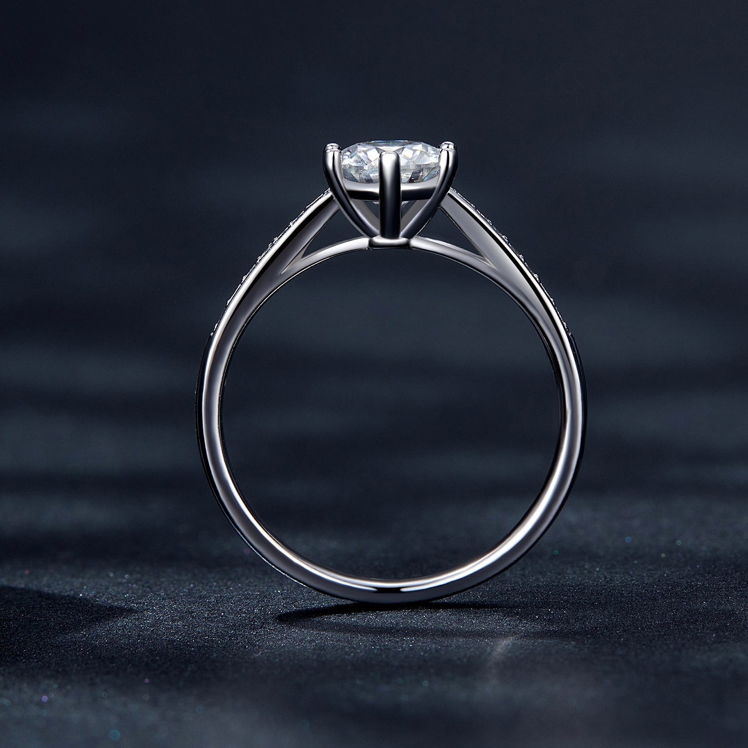 925 Sterling Silver Moissanite & CZ Ring, ladies size 6, prong-set solitaire by Bids.com on Tampa Home & Garden Store