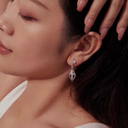 925 Sterling Silver 0.50ct Moissanite Earrings with White Gold Plating, teardrop dangle on Tampa Home & Garden Store