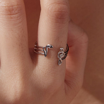 925 Sterling Silver Plated White Gold adjustable ring for women with a leaf charm on Tampa Home & Garden Store