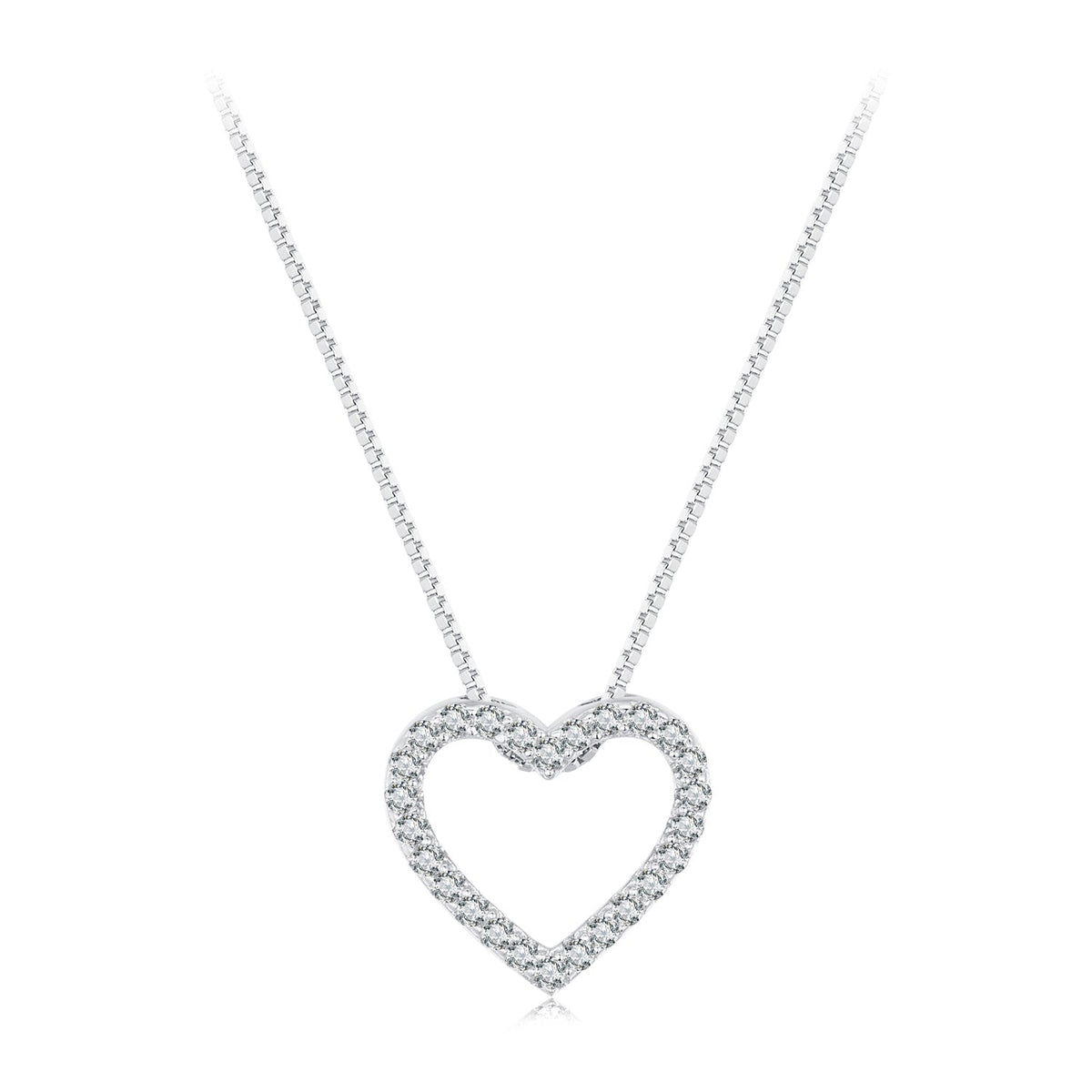 S925 Sterling Silver Moissanite Heart Necklace on platinum plated chain Bids.com on Tampa Home & Garden Store
