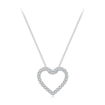 S925 Sterling Silver Moissanite Heart Necklace on platinum plated chain Bids.com on Tampa Home & Garden Store