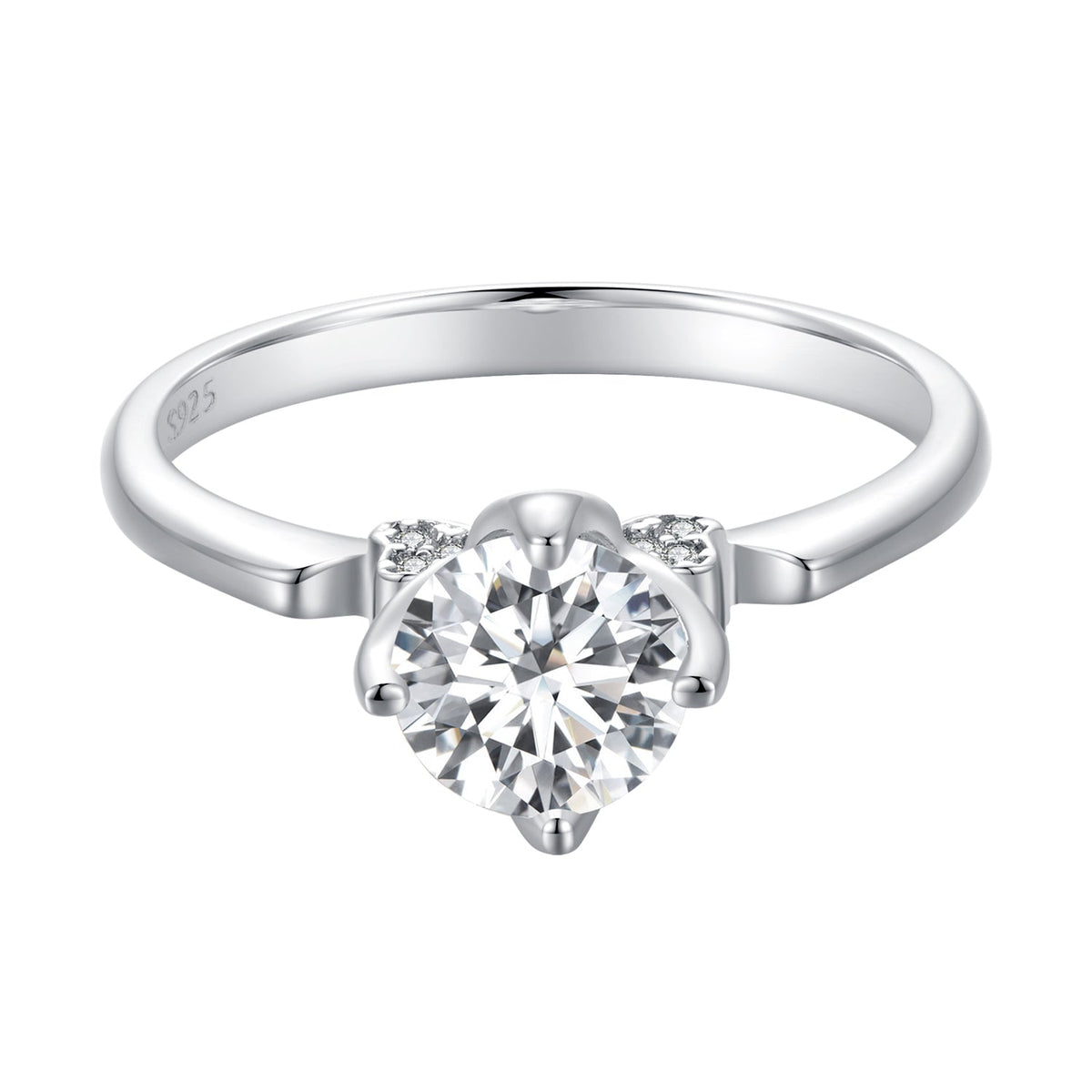 925 Sterling Silver Moissanite Ring with 1.0ct center stone, size 8 by Bids.com on Tampa Home & Garden Store
