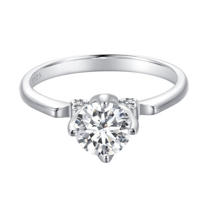 925 Sterling Silver Moissanite Ring with 1.0ct center stone, size 8 by Bids.com on Tampa Home & Garden Store