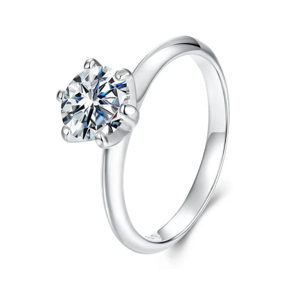 925 Sterling Silver Moissanite Ring with a 1 Carat center stone, size 6, by Bids.com on Tampa Home & Garden Store
