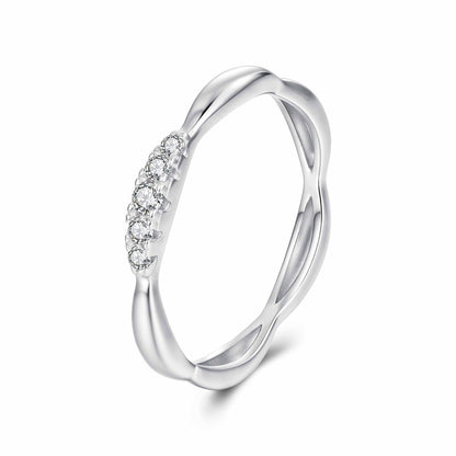 Sterling silver moissanite ring with five 1.5-2mm stones, women's size 6 on Tampa Home & Garden Store