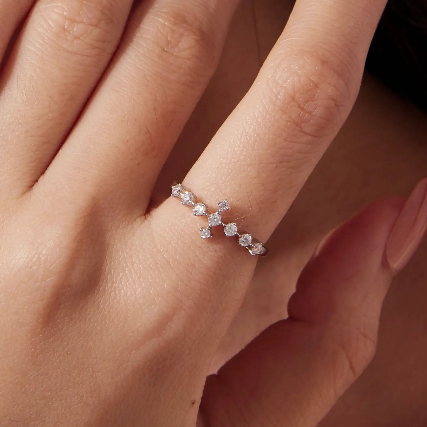 925 Sterling Silver Moissanite Ring size 6 for Women with small stones by Bids.com on Tampa Home & Garden Store