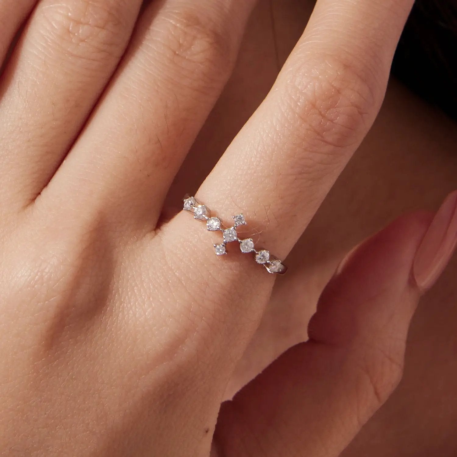 925 Sterling Silver Moissanite Ring size 6 for Women with small stones by Bids.com on Tampa Home & Garden Store