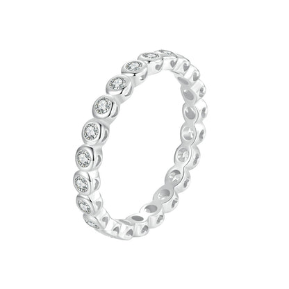 925 Sterling Silver 2mm Moissanite Ring size 7 by Bids.com with bezel-set stones on Tampa Home & Garden Store