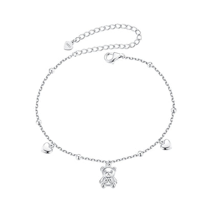 Bracelet 925 Sterling Silver pavé CZ teddy bear charm, 150+60mm length, Bids.com on Tampa Home & Garden Store