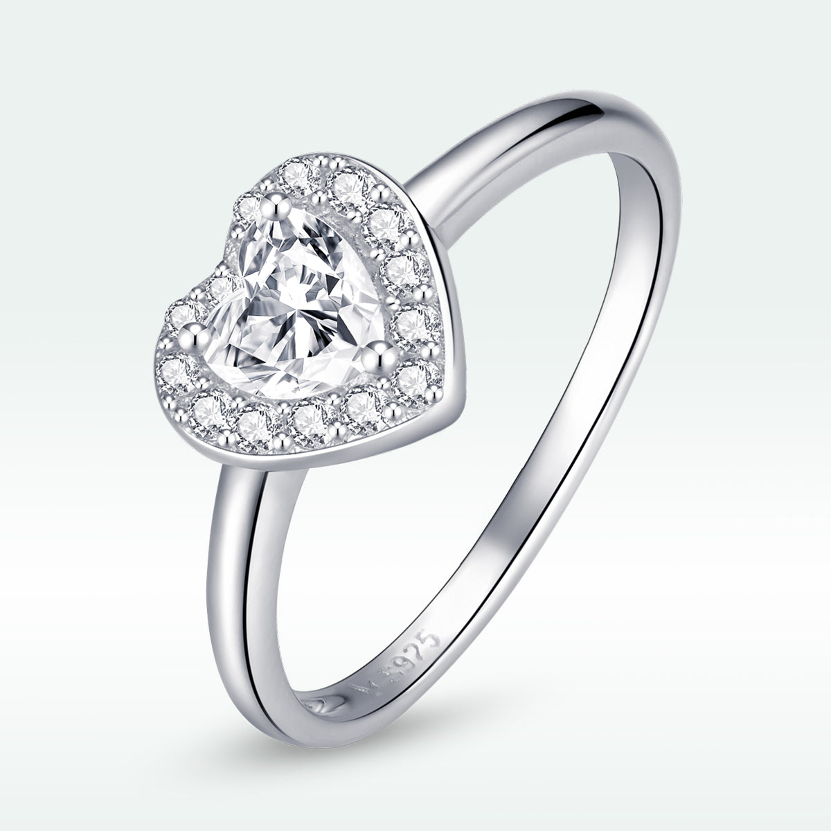 Love CZ heart halo ring in 925 sterling silver, size 6, by Bids.com on Tampa Home & Garden Store
