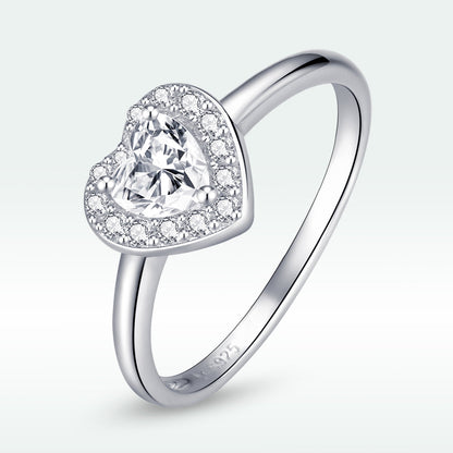 Love CZ heart halo ring in 925 sterling silver, size 6, by Bids.com on Tampa Home & Garden Store