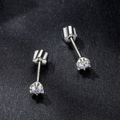 Pair of moissanite stud earrings, 925 sterling silver, 0.5ct, prong-set for women on Tampa Home & Garden Store