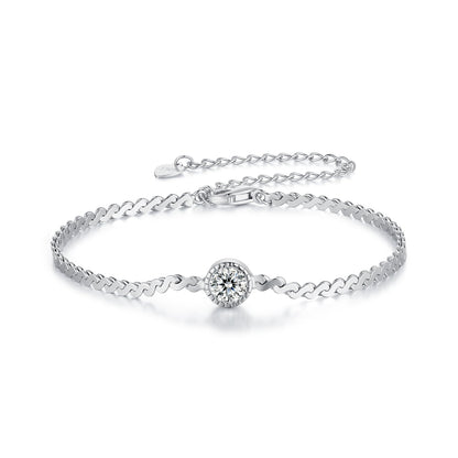 S925 Sterling Silver 5.0mm Moissanite Bracelet with halo center, women's jewelry by Bids.com on Tampa Home & Garden Store